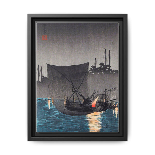 Tsukuda Island, Fishing Nets at Night (1936) print in high resolution by Hiroaki Takahashi - NOMADEN ART GALLERY