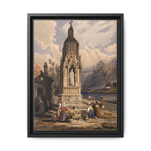 People near a river praying before the figure of a saint on a memorial cross - NOMADEN ART GALLERY
