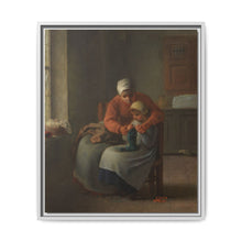 The Knitting Lesson (c. 1860) by Jean François Millet - NOMADEN ART GALLERY