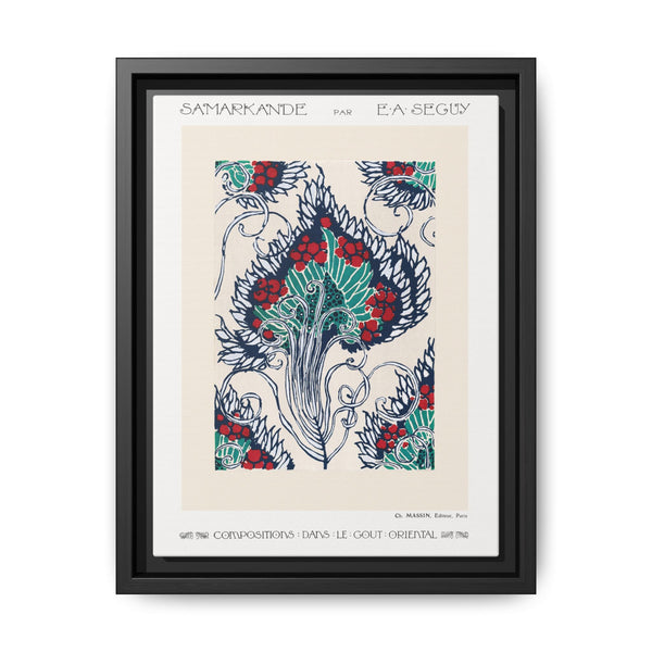 Botanical pochoir pattern in Art Nouveau oriental style - NOMADEN ART GALLERY