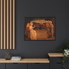 The women at the grave of Christ: anangel tells them that he is risen. Colour lithograph by M. and N. Hanhart after J.E. Goodall after Fra Angelico.