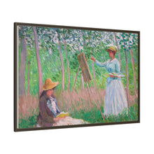 In the Woods at Giverny, Blanche Hoschedé at Her Easel with Suzanne Hoschedé Reading (1887) by Claude Monet - NOMADEN ART GALLERY