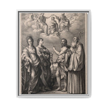 The coronation of the Virgin with four saints: Saint Catherine of Alexandria, Saint John the Evangelist, Saint John the Baptist and Saint Benedict or Saint Romuald. Drawing by F. Rosaspina, c. 1830, after G. Reni. - NOMADEN ART GALLERY