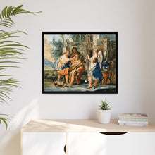Tobias restoring the eyesight of Tobit in the presence of Raphael and Anna. Gouache painting by a Spanish painter, 19th century.