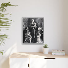Saint Mary (the Blessed Virgin) with the Christ Child and a family as donors. Lithograph by F.S. Hanfstaengl, 1832 , after H. Holbein.