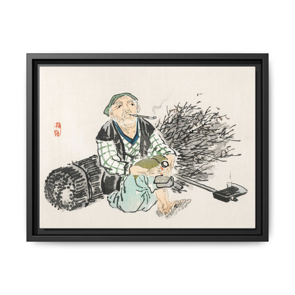 Smoking farmer with branches by Kōno Bairei (1844-1895) - NOMADEN ART GALLERY