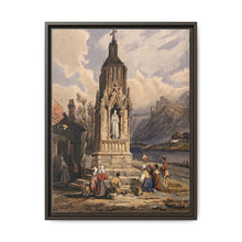 People near a river praying before the figure of a saint on a memorial cross - NOMADEN ART GALLERY
