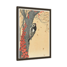 Great spotted woodpecker in tree with red ivy (1925 - 1936) by Ohara Koson
