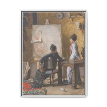 Adéle de Saussure and Marie-Louise Ravel, the Artist's Wife, in His Studio (1877) by Edouard Ravel - NOMADEN ART GALLERY