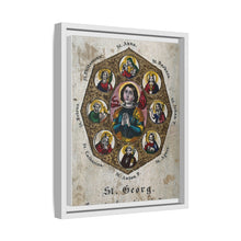 Saint George and Saint Antony of Padua, Saint Catherine of Alexandria, Saint Peter the Apostle, Saint Philomena, Saint Anne, Saint Barbara, Saint John the Baptist and Saint Agnes