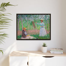 In the Woods at Giverny, Blanche Hoschedé at Her Easel with Suzanne Hoschedé Reading (1887) by Claude Monet - NOMADEN ART GALLERY