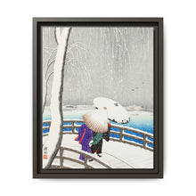 Two women in the snow on Yanagi Bridge (1927) by Ohara Koson