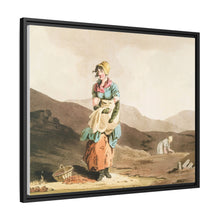 Illustration of the cranberry girl from The Costume of Yorkshire (1814) by George Walker