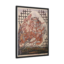 A scene from the Ramayana: Hanuman catching Virunyananti . Gouache painting by a Thai artist.
