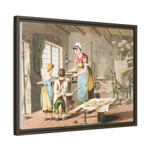 Illustration of woman making oat cakes from The Costume of Yorkshire (1814)