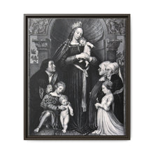 Saint Mary (the Blessed Virgin) with the Christ Child and a family as donors. Lithograph by F.S. Hanfstaengl, 1832 , after H. Holbein. - NOMADEN ART GALLERY