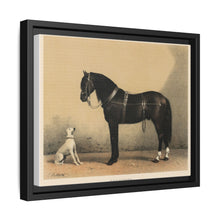 Orloffer (Orloff Horse) by Emil Volkers (1880) - An illustration of a black horse and a white dog - NOMADEN ART GALLERY