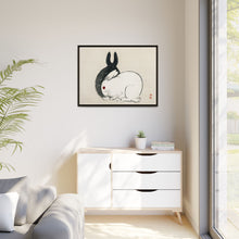 Black and white rabbits by Kōno Bairei (1844-1895)