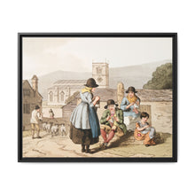 Illustration of Wensley Dale knitters from The Costume of Yorkshire (1814) by George Walker - NOMADEN ART GALLERY