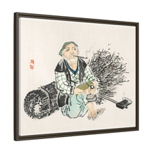 Smoking farmer with branches by Kōno Bairei (1844-1895)