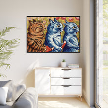 Three cats singing. Gouache by Louis Wain, 1925/1939