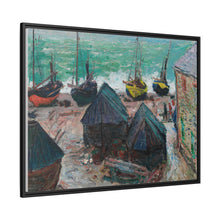 Boats on the Beach at Étretat (1885) by Claude Monet - NOMADEN ART GALLERY