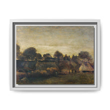 Farming Village at Twilight (1884) by Vincent Van Gogh - Framed Vintage Canvas Art - NOMADEN ART GALLERY