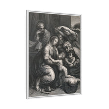 Saint Mary (the Blessed Virgin) and Saint Joseph with the Christ Child, Saint John the Baptist and Saint Elizabeth. Engraving by J. Frey
