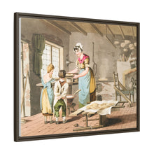 Illustration of woman making oat cakes from The Costume of Yorkshire (1814)