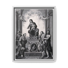 Saint Mary (the Blessed Virgin) with the Christ Child and Saint Antony of Padua, Saint Francis of Assisi, Saint Catherine of Alexandria, Saint John the Baptist and angels. - NOMADEN ART GALLERY