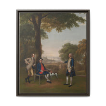 Arthur Holdsworth Conversing with Thomas Taylor and Captain Stancombe by the River Dart (1757) by Arthur Devis - NOMADEN ART GALLERY