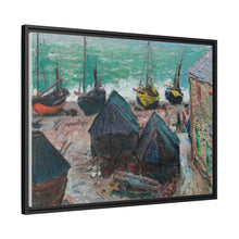 Boats on the Beach at Étretat (1885) by Claude Monet - NOMADEN ART GALLERY