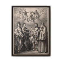 The coronation of the Virgin with four saints: Saint Catherine of Alexandria, Saint John the Evangelist, Saint John the Baptist and Saint Benedict or Saint Romuald. Drawing by F. Rosaspina, c. 1830, after G. Reni. - NOMADEN ART GALLERY