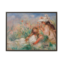 Girls in the Grass Arranging a Bouquet (Fillette couchée sur l'herbe et jeune fille arrangeant un bouquet) (1890) by Pierre-Auguste Renoir. - NOMADEN ART GALLERY
