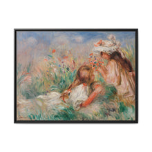 Girls in the Grass Arranging a Bouquet (Fillette couchée sur l'herbe et jeune fille arrangeant un bouquet) (1890) by Pierre-Auguste Renoir. - NOMADEN ART GALLERY