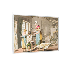 Illustration of woman making oat cakes from The Costume of Yorkshire (1814)