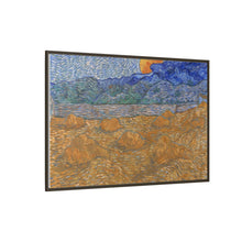 Landschap met korenschelven en opkomende maan (1889) by Vincent van Gogh - NOMADEN ART GALLERY