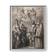 The coronation of the Virgin with four saints: Saint Catherine of Alexandria, Saint John the Evangelist, Saint John the Baptist and Saint Benedict or Saint Romuald. Drawing by F. Rosaspina, c. 1830, after G. Reni. - NOMADEN ART GALLERY