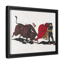 Matador and bull, aesthetic woodcut