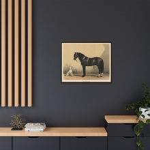 Orloffer (Orloff Horse) by Emil Volkers (1880) - An illustration of a black horse and a white dog - NOMADEN ART GALLERY