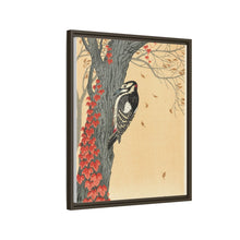 Great spotted woodpecker in tree with red ivy (1925 - 1936) by Ohara Koson