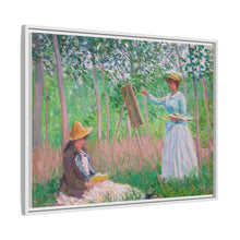 In the Woods at Giverny, Blanche Hoschedé at Her Easel with Suzanne Hoschedé Reading (1887) by Claude Monet - NOMADEN ART GALLERY