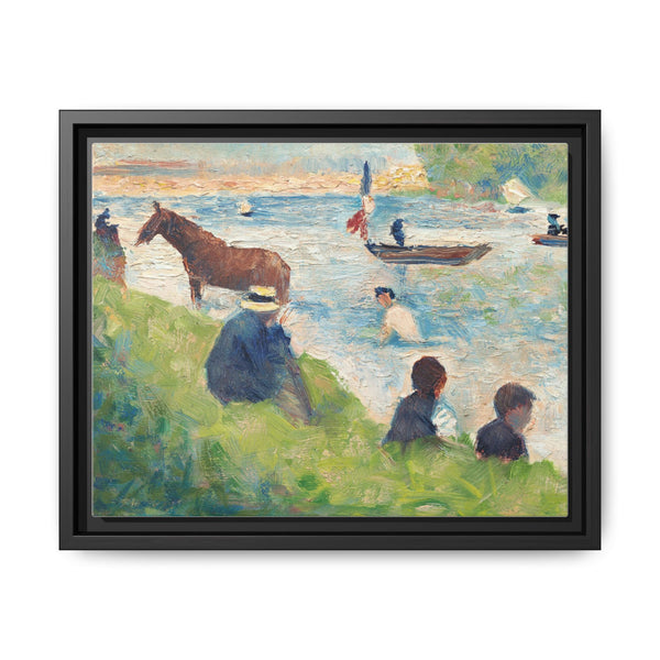 Horse and Boats (Study for "Bathers at Asnières") (ca. 1883–1884) by Georges Seurat - NOMADEN ART GALLERY