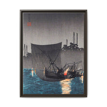 Tsukuda Island, Fishing Nets at Night (1936) print in high resolution by Hiroaki Takahashi - NOMADEN ART GALLERY