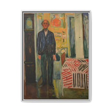 Self-Portrait Between the Clock and the Bed (1940-1943) by Edvard Munch - NOMADEN ART GALLERY