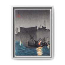 Tsukuda Island, Fishing Nets at Night (1936) print in high resolution by Hiroaki Takahashi - NOMADEN ART GALLERY
