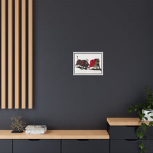 Matador and bull, aesthetic woodcut