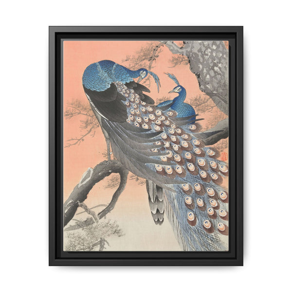 Two peacocks on tree branch (1900 - 1930) by Ohara Koson