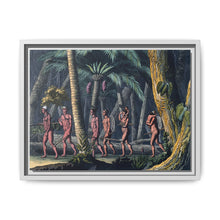 Puri Indians by the Paraiba river, Brazil. Coloured aquatint by P. Fumagalli, ca. 1821, after M. Zu Wied-Neuwied. - NOMADEN ART GALLERY