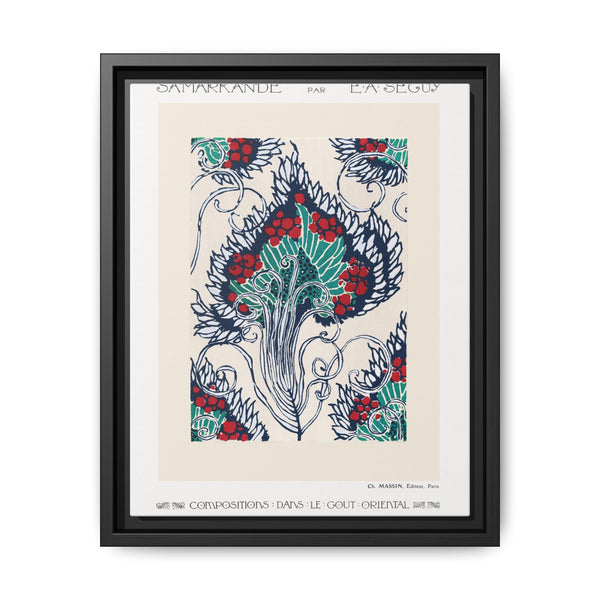 Botanical pochoir pattern in Art Nouveau oriental style - NOMADEN ART GALLERY